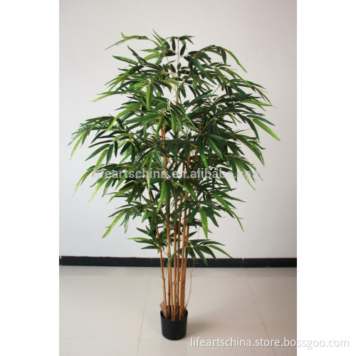 bamboo, 6' 7 golden trunks bamboo tree, PE big leaf, real touch